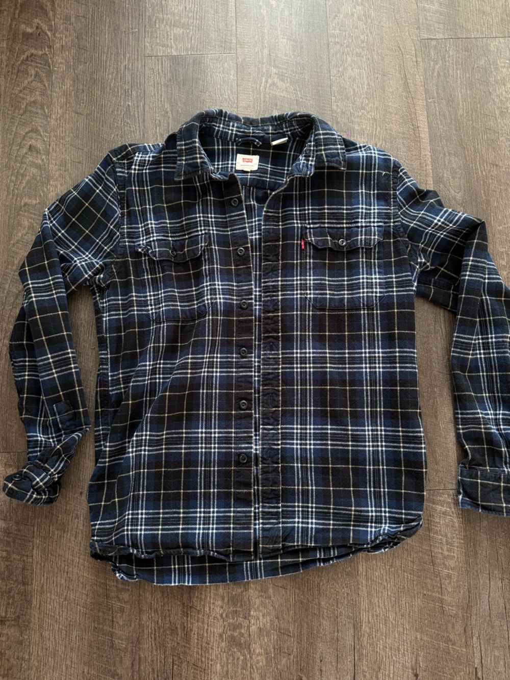 Levi's Navy & White Plaid Button-Down Shirt